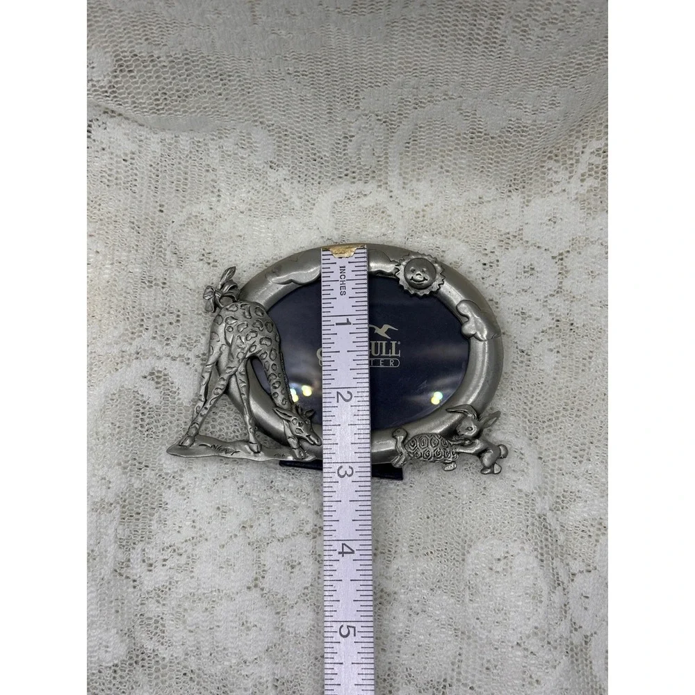 Seagull Pewter Giraffe Turtle Rabbit Oval Nursery Picture Frame Canada Vintage